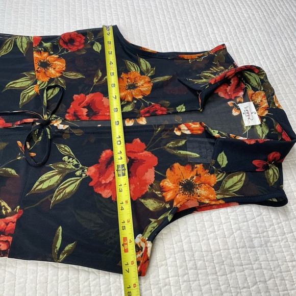 Ember Womens Floral Fairy Grunge Sheer Tie Front Cardigan Dress Sz M Whimsigoth - Picture 11 of 14